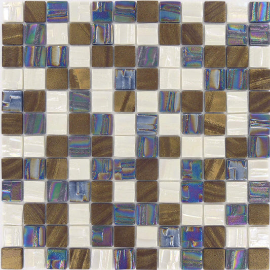 Vogue Cosmo Bronze Blend 1" x 1" Iridescent Glass Tile Absolut Glass