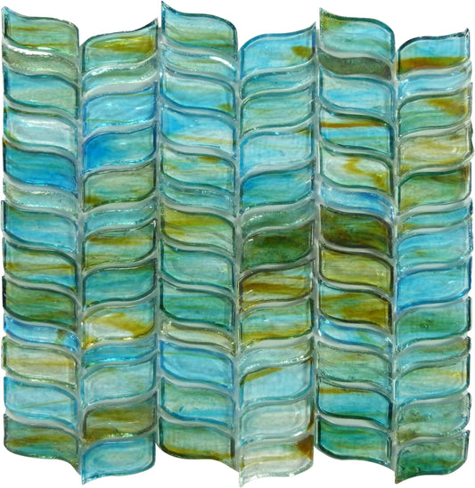 Angels Wings Blue Wisteria Glossy Glass Tile Botanical Glass