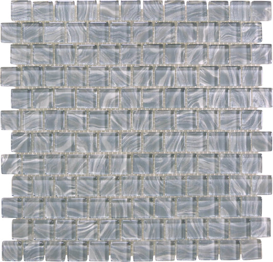 Oceanique High Tide Grey 1x1 Glossy Glass Tile Dynamic Surfaces