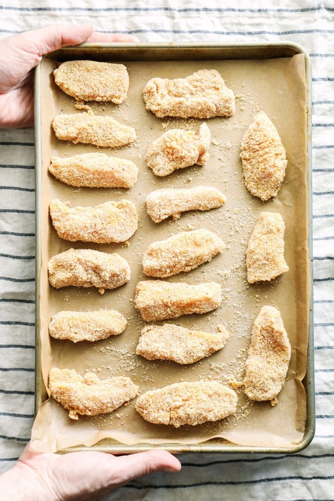Easy. Healthy. Delicious. My family raves about these baked chicken tenders/strips.