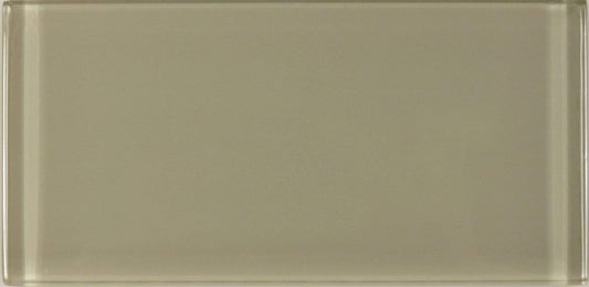 Fog Beige 3'' x 6'' Glossy Glass Subway Tile Euro Glass