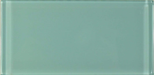 Soft Mint Green 3'' x 6'' Glossy Glass Subway Tile Euro Glass