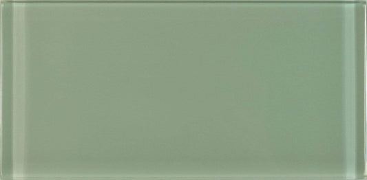 Ocean Spray Green 3'' x 6'' Glossy Glass Subway Tile Euro Glass