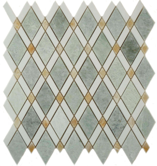 Ming Green Diamond Stone Polished Tile Euro Glass