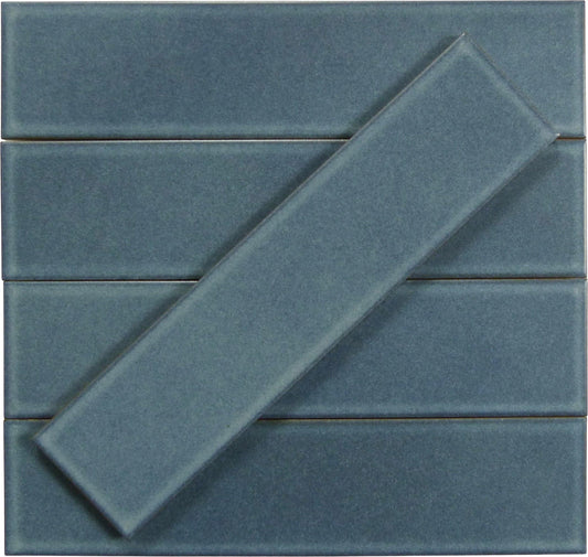 Evermore Celestial Sky Blue 3x12 Matte Porcelain Tile Euro Glass