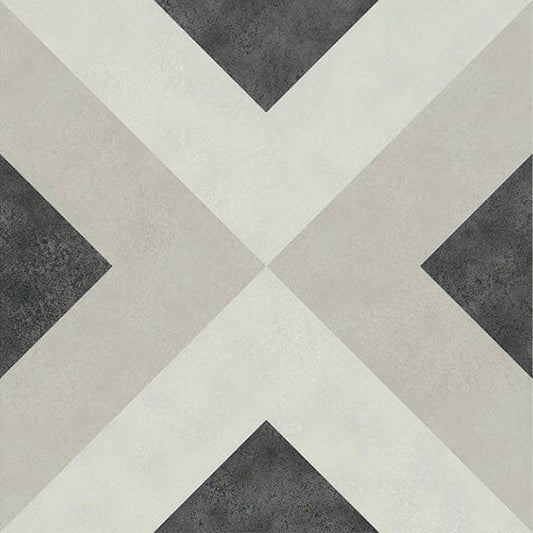 Vincenzia Royale Florenzo Black 6x6 Matte Porcelain Tile Euro Glass