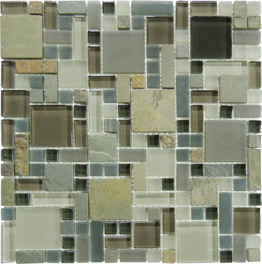 Northampton Putty Unique Shapes Glass and Slate Tile Euro Glass