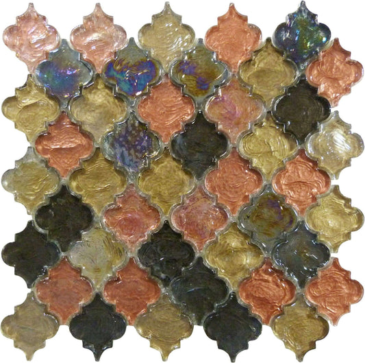 Spectrum Ridge Bronze Glossy & Iridescent Glass Tile Euro Glass