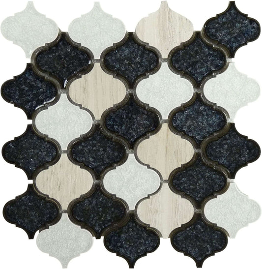 Galena Blue Lantern Crackled Glass Tile Horizon Tile