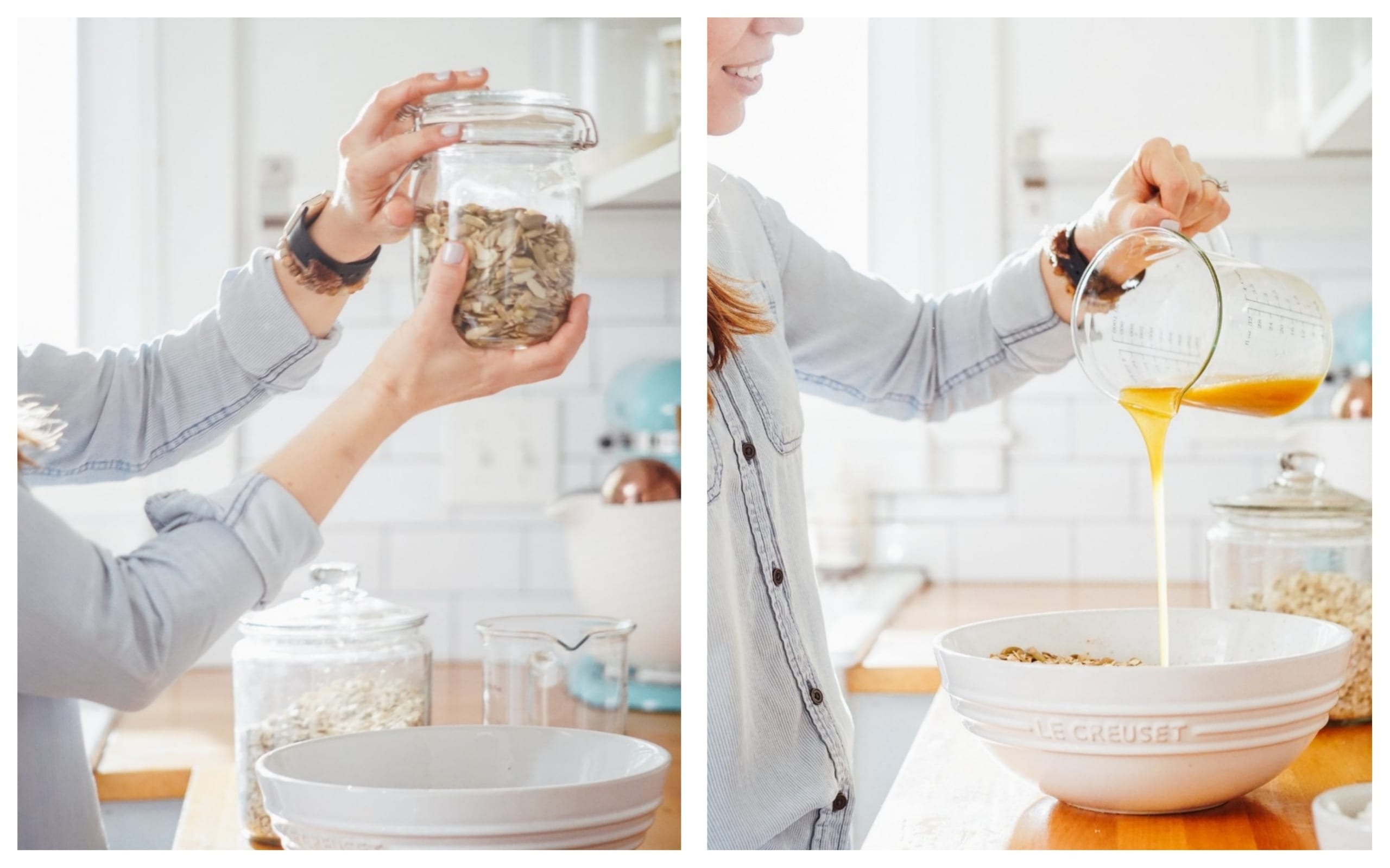 A homemade master granola recipe you can customize to make your own. Use the base recipe, and then choose any spice, dried fruit, or nuts/seeds desired.