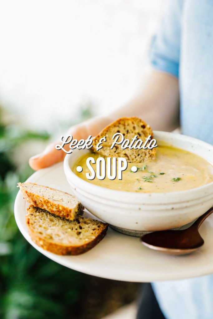 This leek and potato soup is a classic, hearty vegetable based soup. Serve the soup as a meal, or paired with sandwiches, crackers, or a salad.