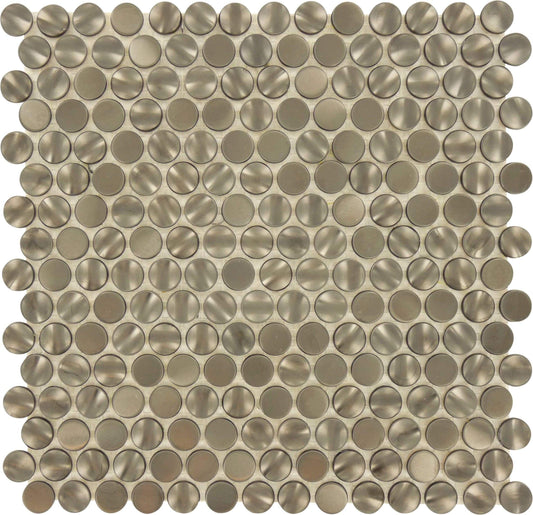 3D Penny Round Gun Metal Tile Millenium Products