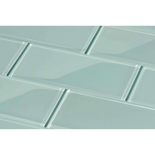 Light Sky Blue 3'' x 6'' Glossy Glass Subway Tile Pacific Tile