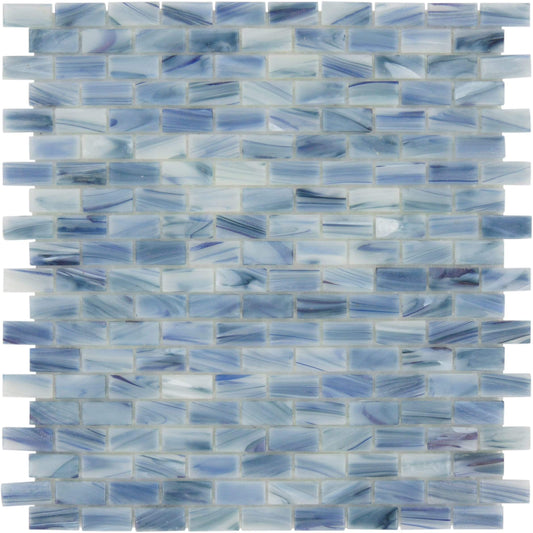 Azzurite Blue 1/2" x 1" Glossy Glass Pool Tile Royal Tile & Stone