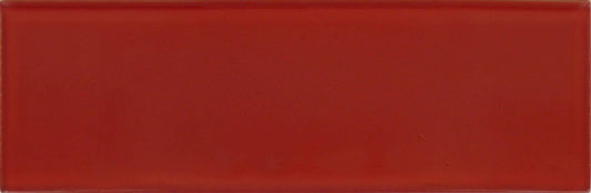 Cherry Red 4" x 12" Glossy Glass Subway Tile Tuscan Glass