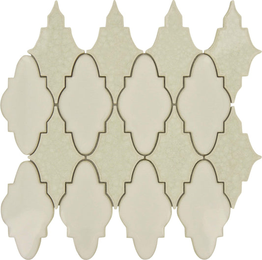 Arabian Crackled White Ceramic Tile Tuscan Glass