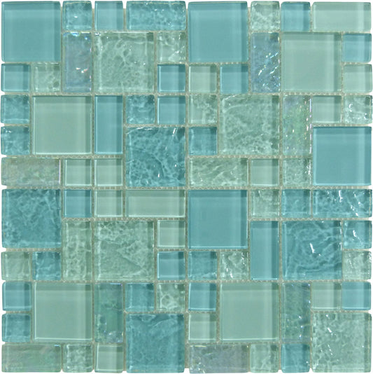 Inagua Unique Shapes Glossy and Iridescent Glass Tile Universal Glass Designs